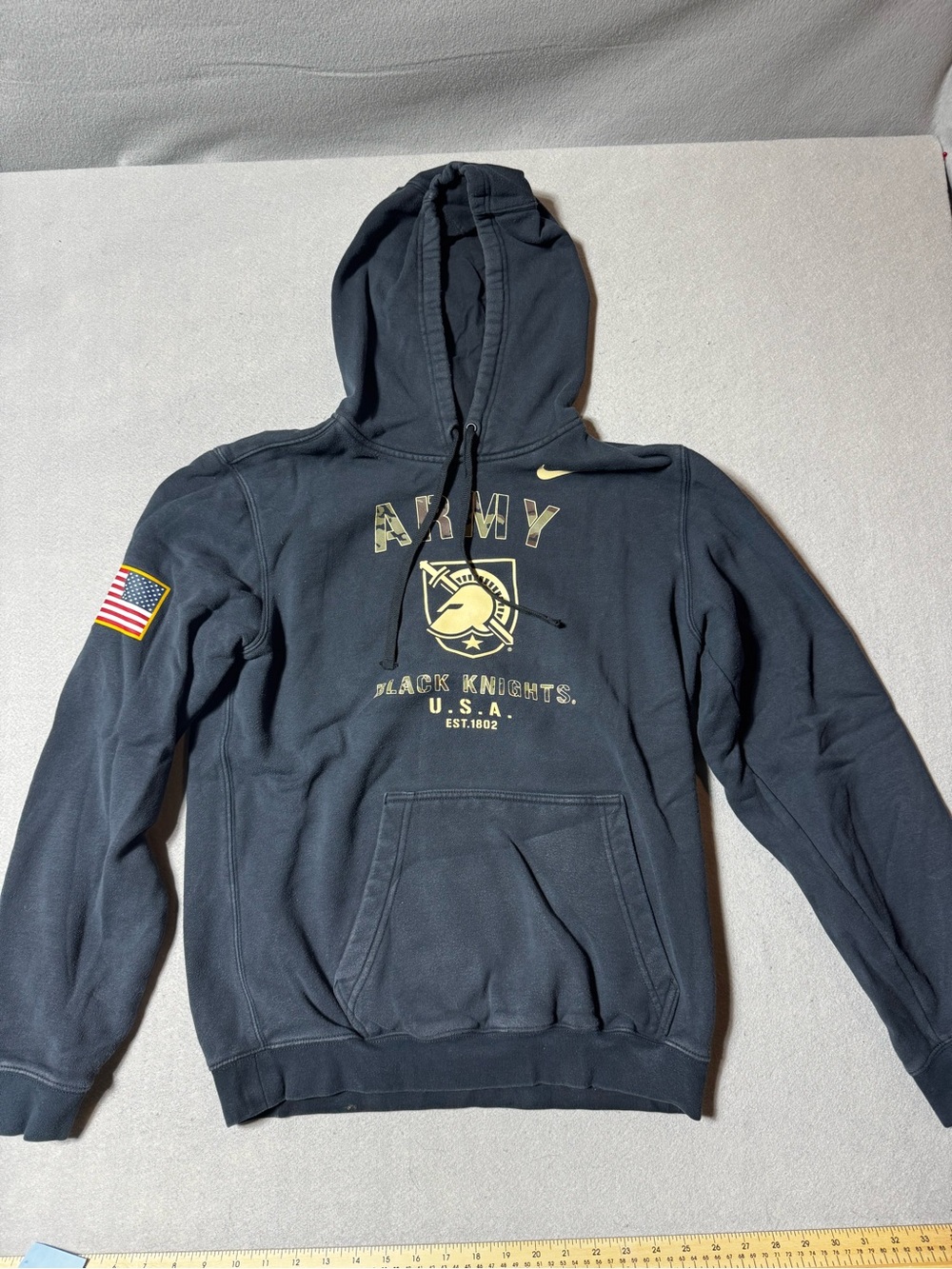 Nike Black Army Black Knights Hooded Sweatshirt with Yellow Crest